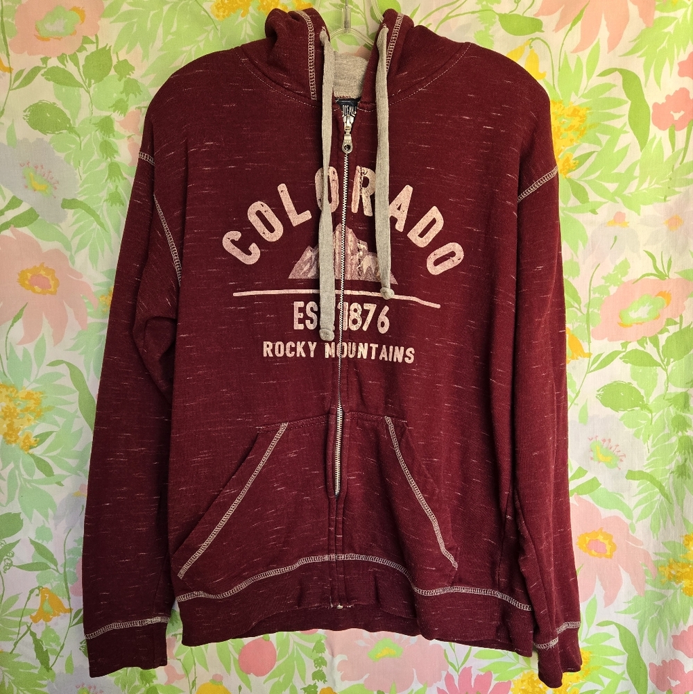 Colorado Zip-Up Maroon Hoodie